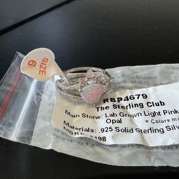 BP Sterling Ring with Light Pink Fire Opal (RBP 4679) - Picture 2 of 9